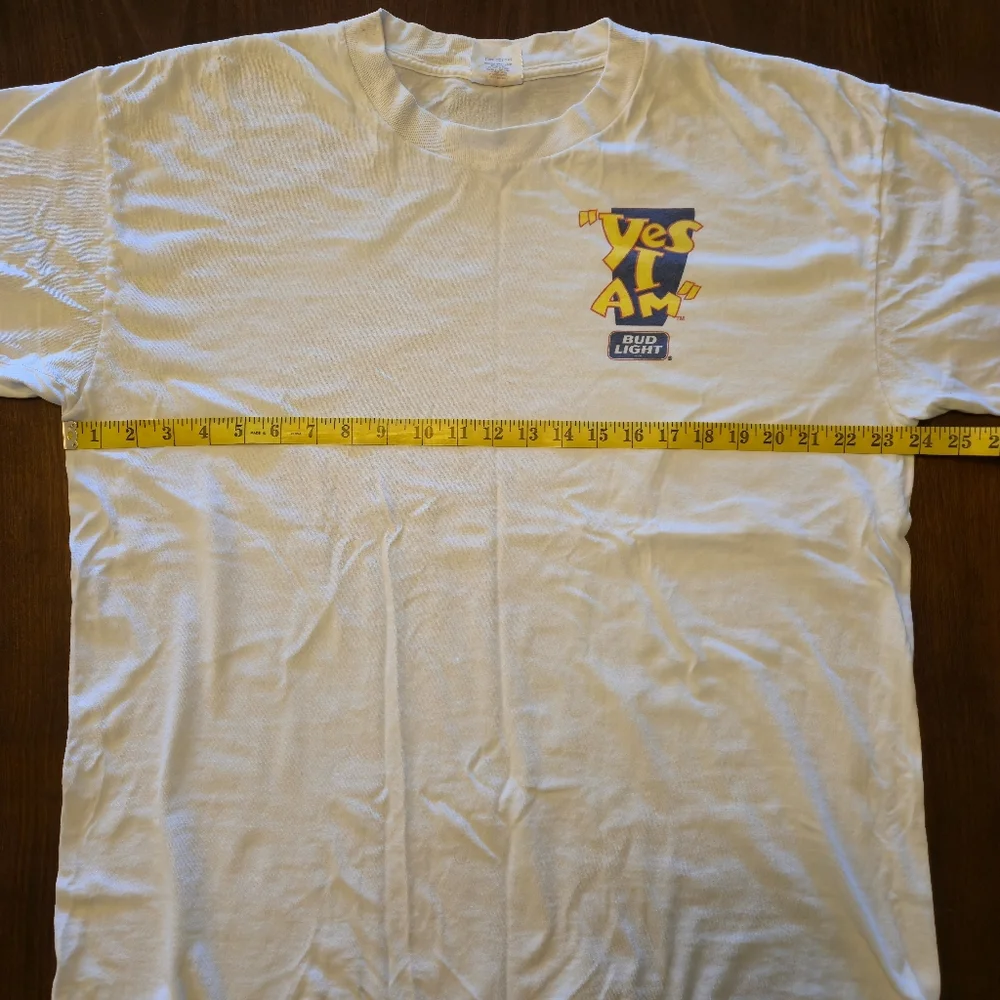 Vintage 90's Bud Light Promo‎ Tee "Yes, I Am!" Size Extra Large - Picture 8 of 14